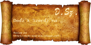 Deák Szeréna névjegykártya